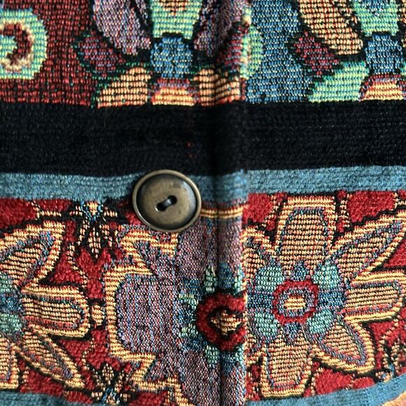 Vintage Studio Works Colorful Tapestry Floral Jacket Women's Size Medium - Picture 6 of 11